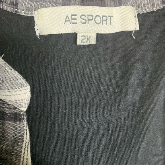 REITMANS AE Sport 3 In 1 Button Front Peekaboo Twofer Top Plaid/Black Size 2X - Picture 8 of 10